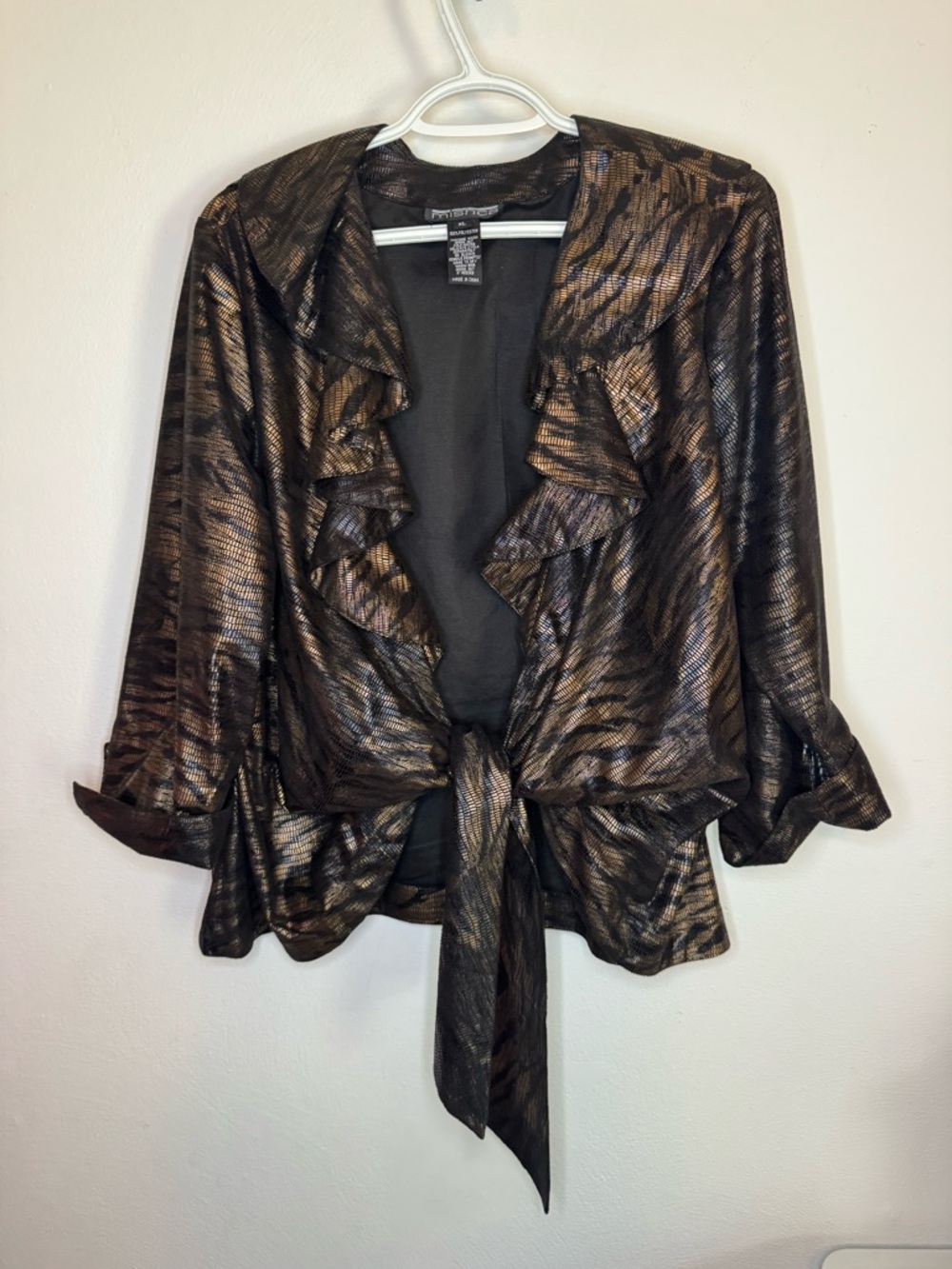 Mishca XL Metallic Black Gold Animal Ruffle